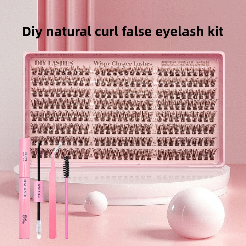 24-Row DIY Lash Kit | C-Curve Synthetic Fibers, 10–16mm with Applicator Tools