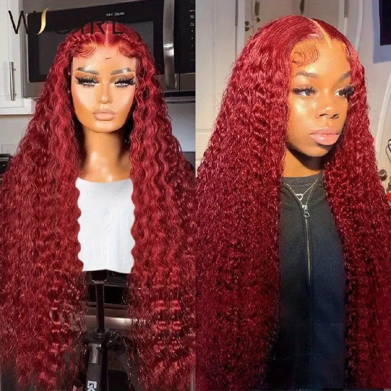 Long Curly Lace Front Wig | Heat-Resistant, 8 Colors, 4–40 Inches