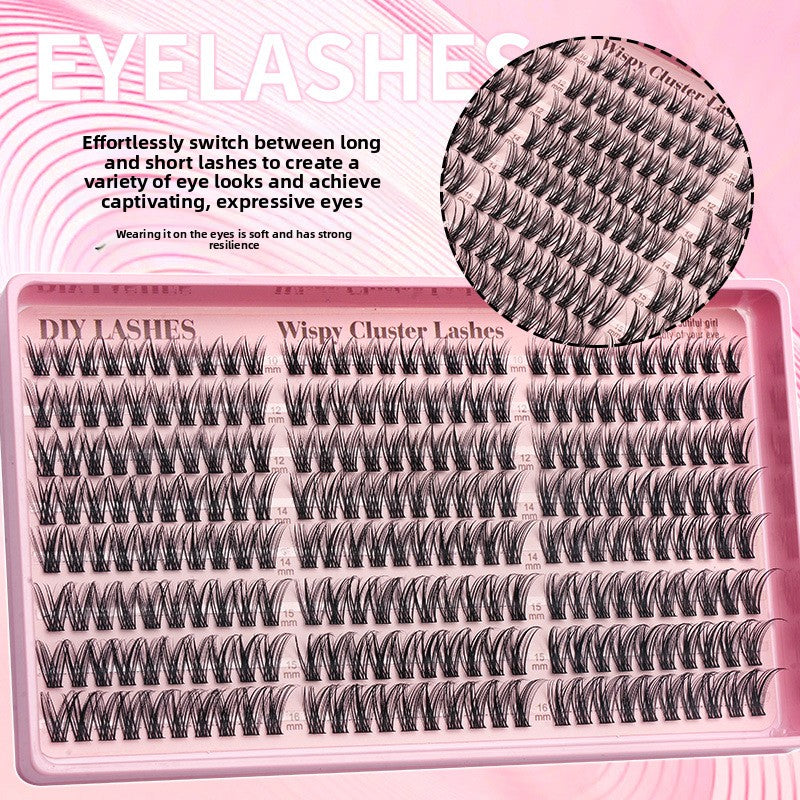 24-Row DIY Lash Kit | C-Curve Synthetic Fibers, 10–16mm with Applicator Tools