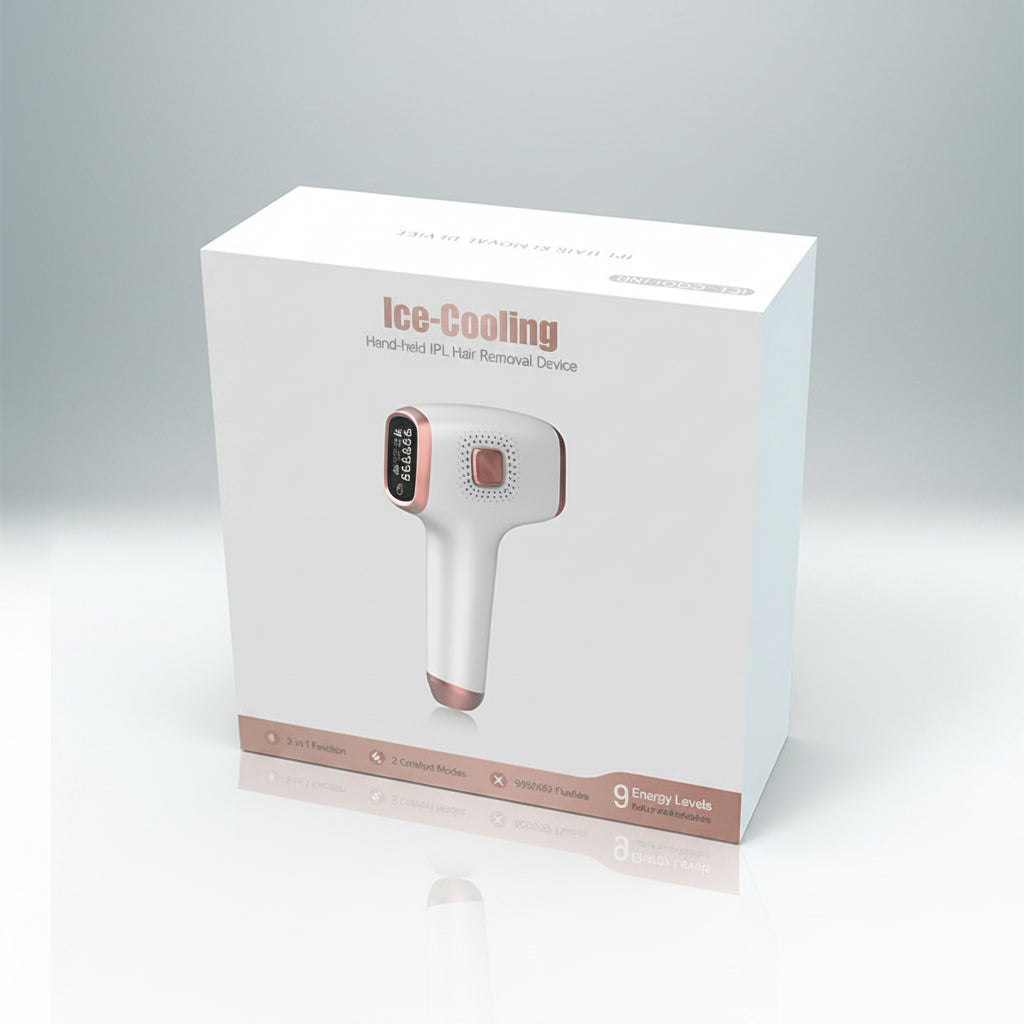 IPL Hair Removal Device | Ice Cooling, 3-in-1, 9 Levels & 999,999 Flashes