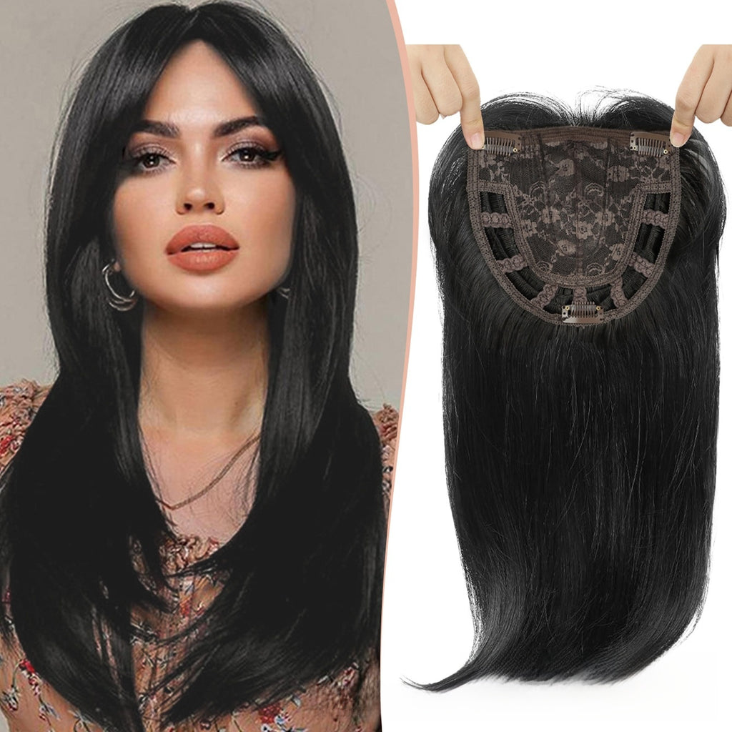 Straight Long Hairpiece | Middle Part, Heat-Resistant Synthetic, 6 Colors, 46cm