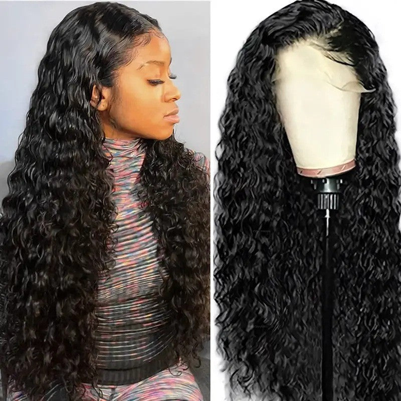 Long Curly Lace Front Wig | Heat-Resistant, 8 Colors, 4–40 Inches