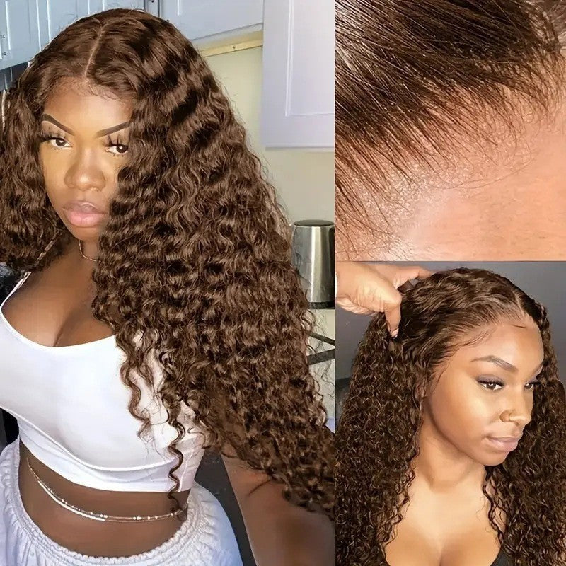 Long Curly Lace Front Wig | Heat-Resistant, 8 Colors, 4–40 Inches