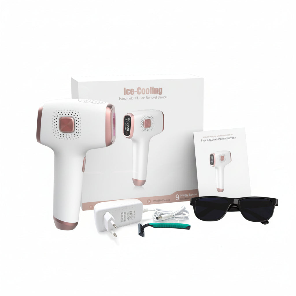 IPL Hair Removal Device | Ice Cooling, 3-in-1, 9 Levels & 999,999 Flashes