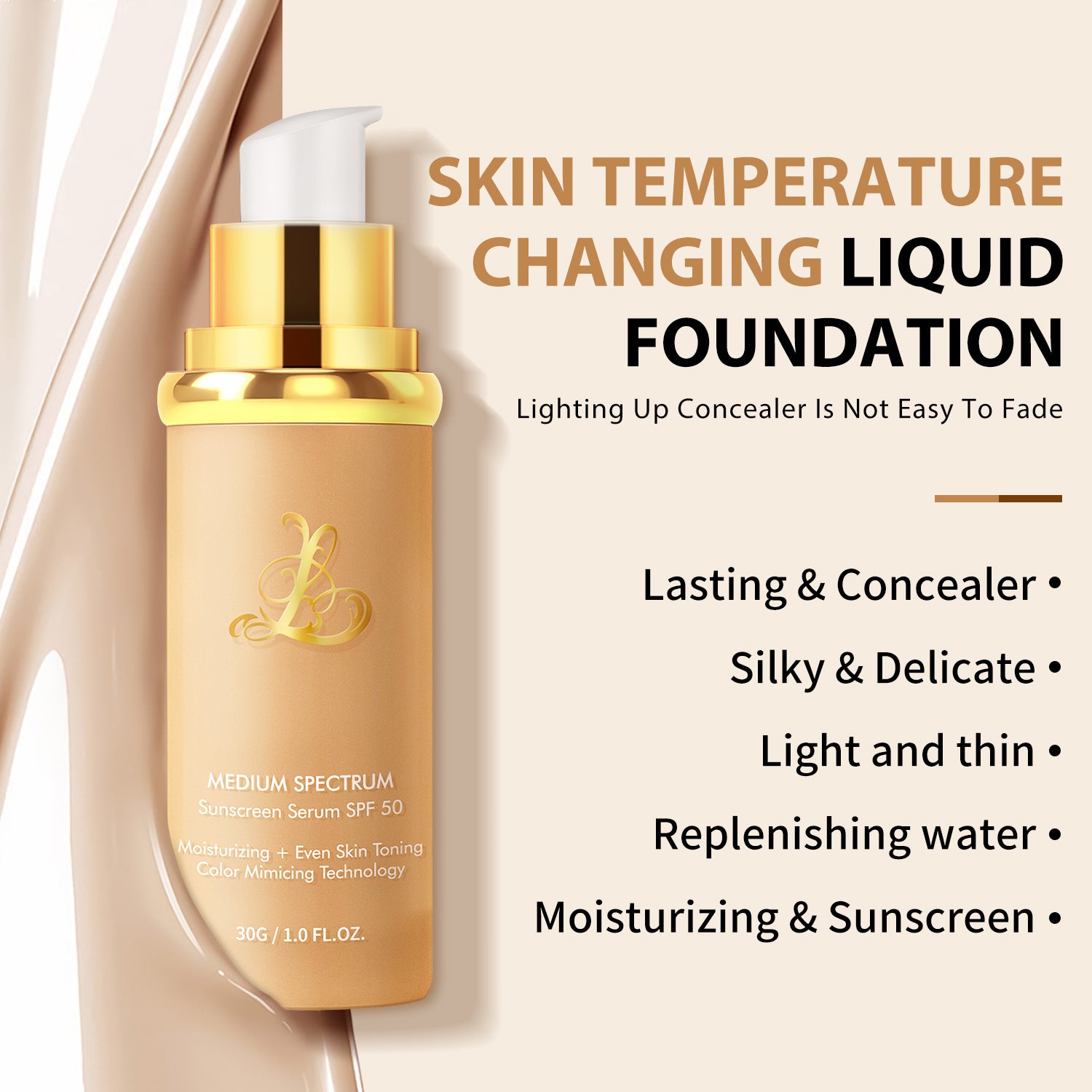 4-in-1 Color-Changing Foundation | Adaptive Skin-Tone Match, 30g