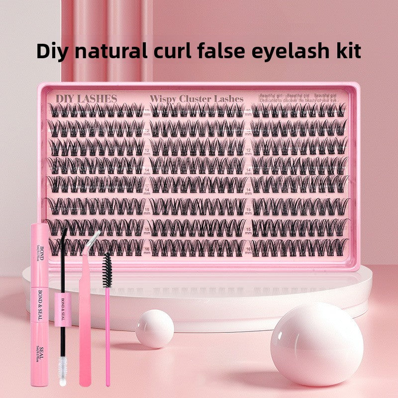 24-Row DIY Lash Kit | C-Curve Synthetic Fibers, 10–16mm with Applicator Tools